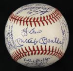 1961 New York Yankees Team Signed Ball w/33 Sigs. Incl. Mickey Mantle Yogi Berra Reunion - JSA 