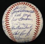 1961 New York Yankees Team Signed Ball w/33 Sigs. Incl. Mickey Mantle Yogi Berra Reunion - JSA 
