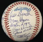 1961 New York Yankees Team Signed Ball w/33 Sigs. Incl. Mickey Mantle Yogi Berra Reunion - JSA 