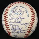 1961 New York Yankees Team Signed Ball w/33 Sigs. Incl. Mickey Mantle Yogi Berra Reunion - JSA 