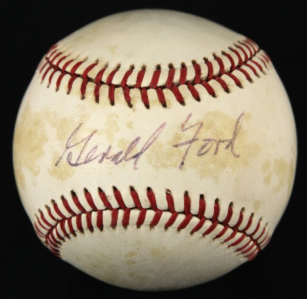 1994-2000 Gerald Ford Signed ONL (White) Baseball - PSA Sticker