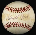 1994-2000 Gerald Ford Signed ONL (White) Baseball - PSA Sticker
