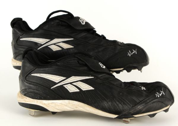 2002 JJ Hardy Milwaukee Brewers Game Worn Cleats Used For First Home Run In AA (MEARS LOA)