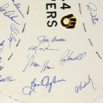 1984 Milwaukee Brewers Team Signed Home Made Masonite 22 1/2 Display w/36 Sigs. Incl. Yount Molitor Vuckovich Uecker Fingers Sutton  (MEARS LOA)