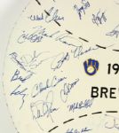 1987 Milwaukee Brewers Team Signed Home Made Masonite 23 Display w/38 Sigs. Incl. Yount Molitor Selig Uecker (MEARS LOA) 