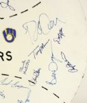 1987 Milwaukee Brewers Team Signed Home Made Masonite 23 Display w/38 Sigs. Incl. Yount Molitor Selig Uecker (MEARS LOA) 