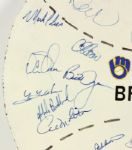 1988 Milwaukee Brewers Signed Home Made Masonite 21 Display w/27 Sigs. Incl. Yount Molitor (MEARS LOA)