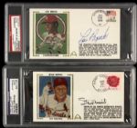 1982-85 Baseball Greats Signed First Day Cover w/Stan Musial Lou Brock Don Drysdale Pee Wee Reese PSA/DNA Encapsulated