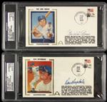 1982-85 Baseball Greats Signed First Day Cover w/Stan Musial Lou Brock Don Drysdale Pee Wee Reese PSA/DNA Encapsulated