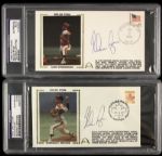 1980-89 Nolan Ryan Texas Rangers Houston Astros Signed First Day Cover (Lot of 4) PSA/DNA Encapsulated