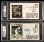 1982-87 Milwaukee Brewers Signed First Day Cover w/Robin Yount Paul Molitor (2) Rollie Fingers - PSA/DNA Encapsulated 