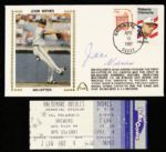 1987 Juan Nieves Milwaukee Brewers Full Ticket to No-Hitter & Signed First Day Cover (MEARS LOA)