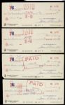 1964 Philadelphia 76ers Payroll Check (Lot of 5) 