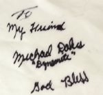 1980s Michael Dynamite Dokes Match Worn Signed Trunks (MEARS LOA)