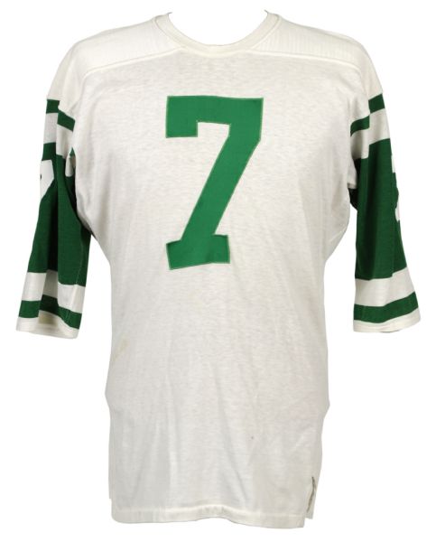 1965-72 New York Jets Game Worn Durene Jersey w/ restored nameplate (MEARS LOA)