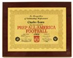 1966 Charles Evans Prep All-American Football Award 