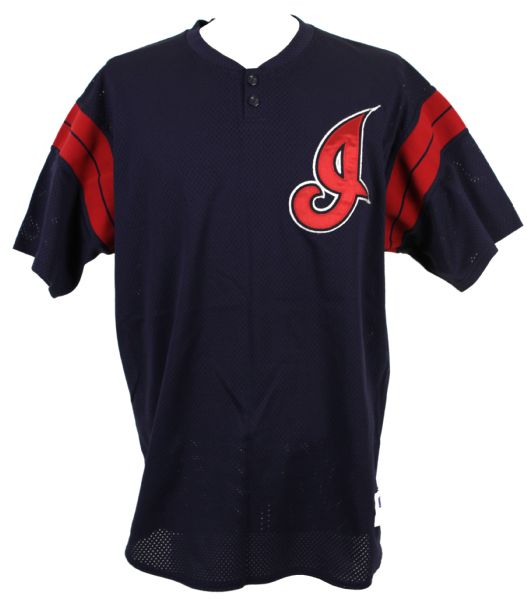 2002 CC Sabathia Cleveland Indians Game Worn BP Pregame Jersey - Rare One Year Style  (MEARS LOA)