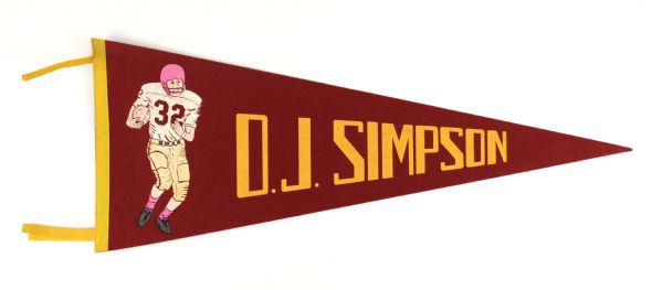 1967-68 OJ Simpson USC Full Size 30" Pennant - Classic Issue 