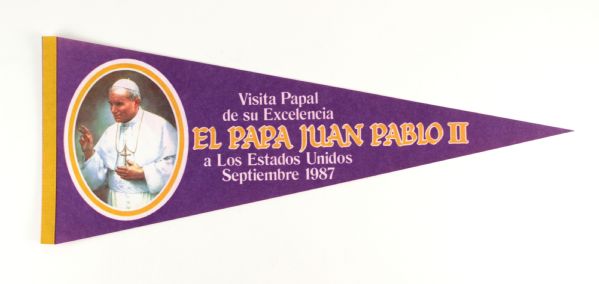 1987 Pope John Paul II 29 1/2" Full Size Pennant 