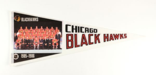 1985-86 Chicago Blackhawks Full-Size 29 1/2" Photo Pennant 