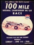 1953-66 Milwaukee Mile Race Program & Indianapolis 500 Program  (Lot of 6)