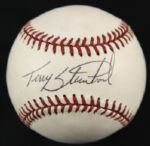 1994-2000 Terry Steinbach Oakland As Single Signed OAL (Budig) Baseball (MEARS LOA)