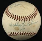 1951-69 Freddie Lindstrom New York Giants Single Signed ONL (Giles) Baseball - JSA 