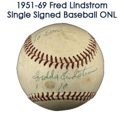 1951-69 Freddie Lindstrom New York Giants Single Signed ONL (Giles) Baseball - JSA 
