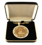 1976 Muhammad Ali Heavyweight Champion Medallion Necklace - Personally Gifted by Ali to Entourage Members