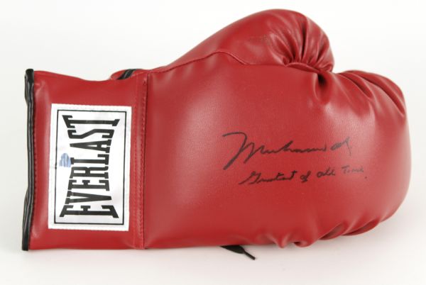 1990s Muhammad Ali Signed Signed 10 Oz. Boxing Glove "Greatest of All Time Inscribed" - Steiner Hologram 