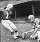 1966-67 Garo Yepremian Detroit Lions Game Worn Suspension Helmet Rare Headgear With No Facemask (MEARS LOA)