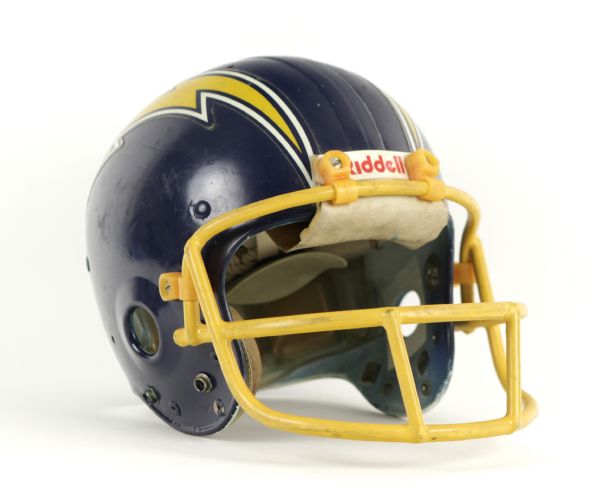 1973-75 San Diego Chargers Game Worn Suspension Helmet Suspension Meets Gel-Filled (MEARS LOA) 