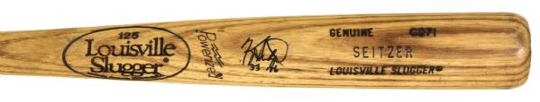 1986 Kevin Seitzer Kansas City Royals Autographed Louisville Slugger Professional Model Game Used Bat First Season (MEARS A6)