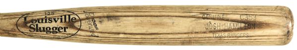 2010 Josh Hamilton Texas Rangers Louisville Slugger Professional Model Game Used Bat MVP Season (MEARS A9)