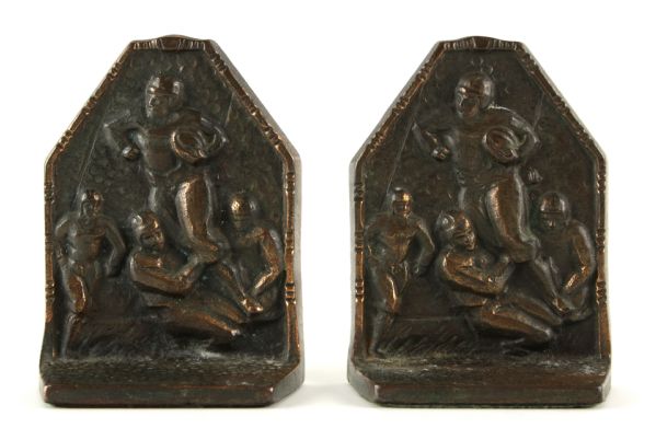 1920s Football Figural Book Ends 