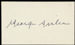 1960s George Sisler St. Louis Browns Signed Index Card - JSA 