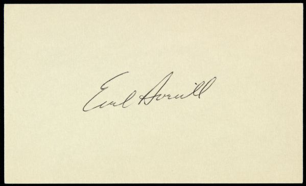 1970s Earl Averill Cleveland Indians Signed Index Card - JSA 