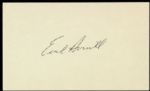 1970s Earl Averill Cleveland Indians Signed Index Card - JSA 