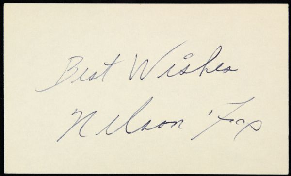 1960s Nellie Fox Chicago White Sox Signed Index Card - JSA 