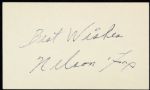 1960s Nellie Fox Chicago White Sox Signed Index Card - JSA 