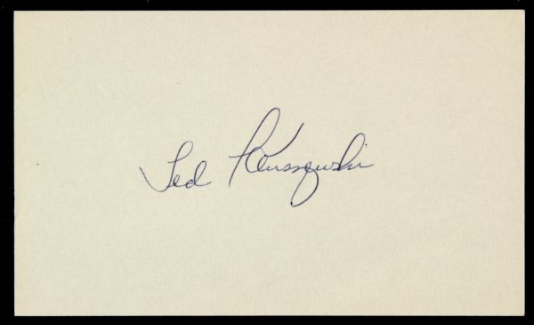 1970s Ted Kluszewski Cincinnati Reds Signed Index Card - JSA 