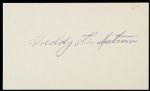 1950s Freddie Lindstrom New York Giants Signed Index Card - JSA 