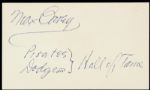 1940s Max Carey Pittsburgh Pirates Signed Index Card - MEARS LOA 