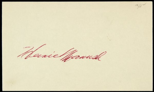 1950s-60s Heinie Manush Detroit Tigers Signed Index Card - JSA 