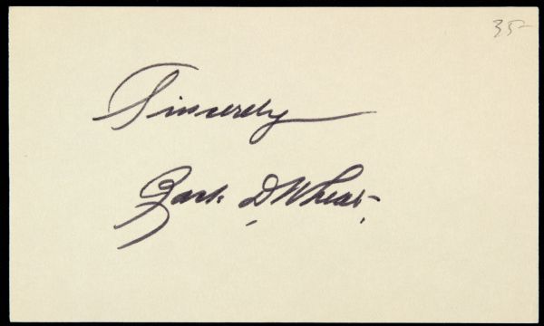 1950s Zack Wheat Brooklyn Dodgers Signed Index Card - JSA 