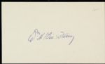 1960s-70s Bill Terry New York Giants Signed Index Card - MEARS LOA 