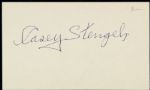 1960s-70s Casey Stengel New York Yankees Mets Signed Index Card - JSA 