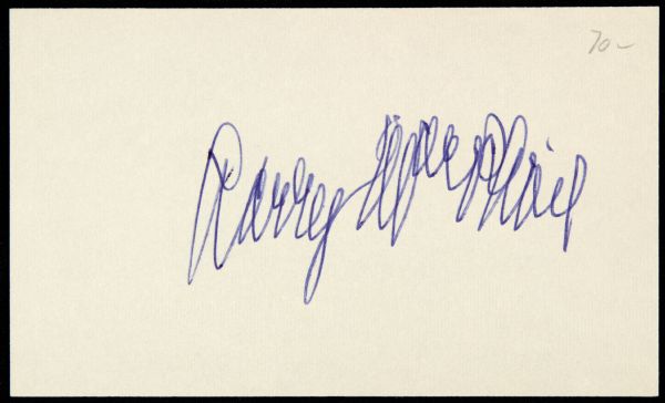 1960s-70s Larry MacPhail Hall of Fame Executive Signed Index Card - JSA 