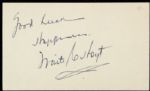 1950s-60s Waite Hoyt New York Yankees Signed Index Card - JSA 