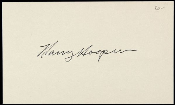 1960s-70s Harry Hooper Boston Red Sox Signed Index Card - MEARS LOA 